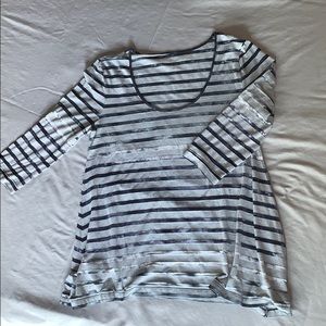 Calvin Klein Jeans 3/4 length burn out tee
